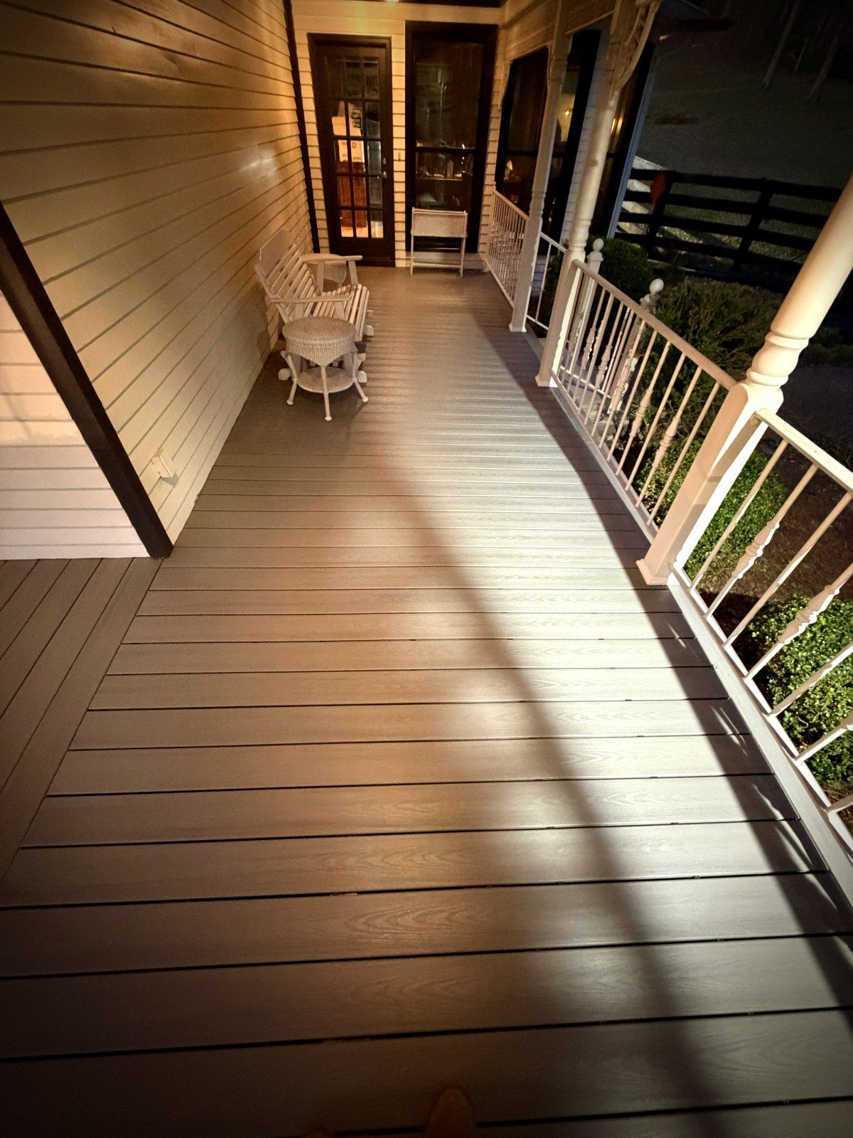 Composite porch at golden hour