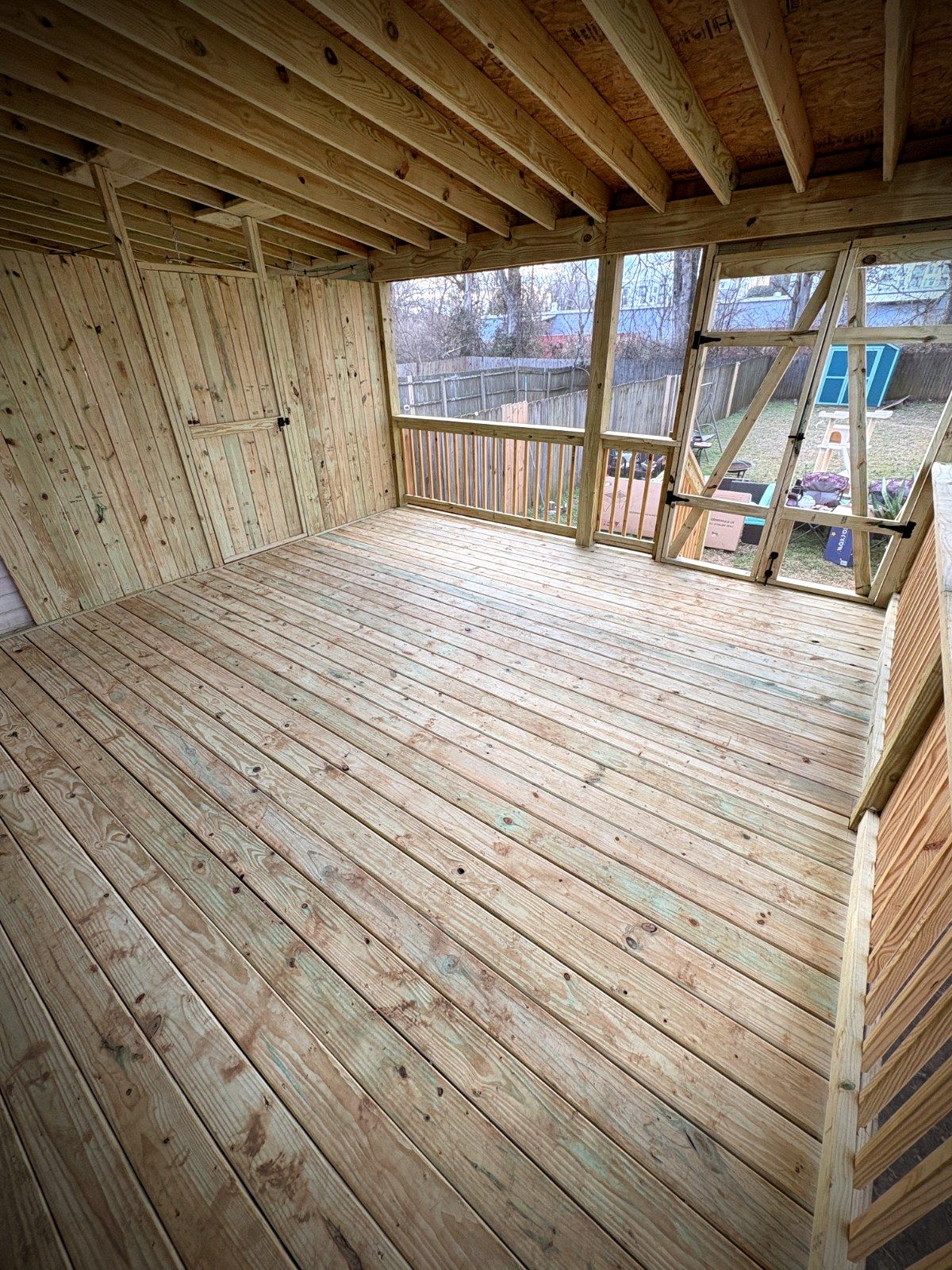 Fresh deck floor boards