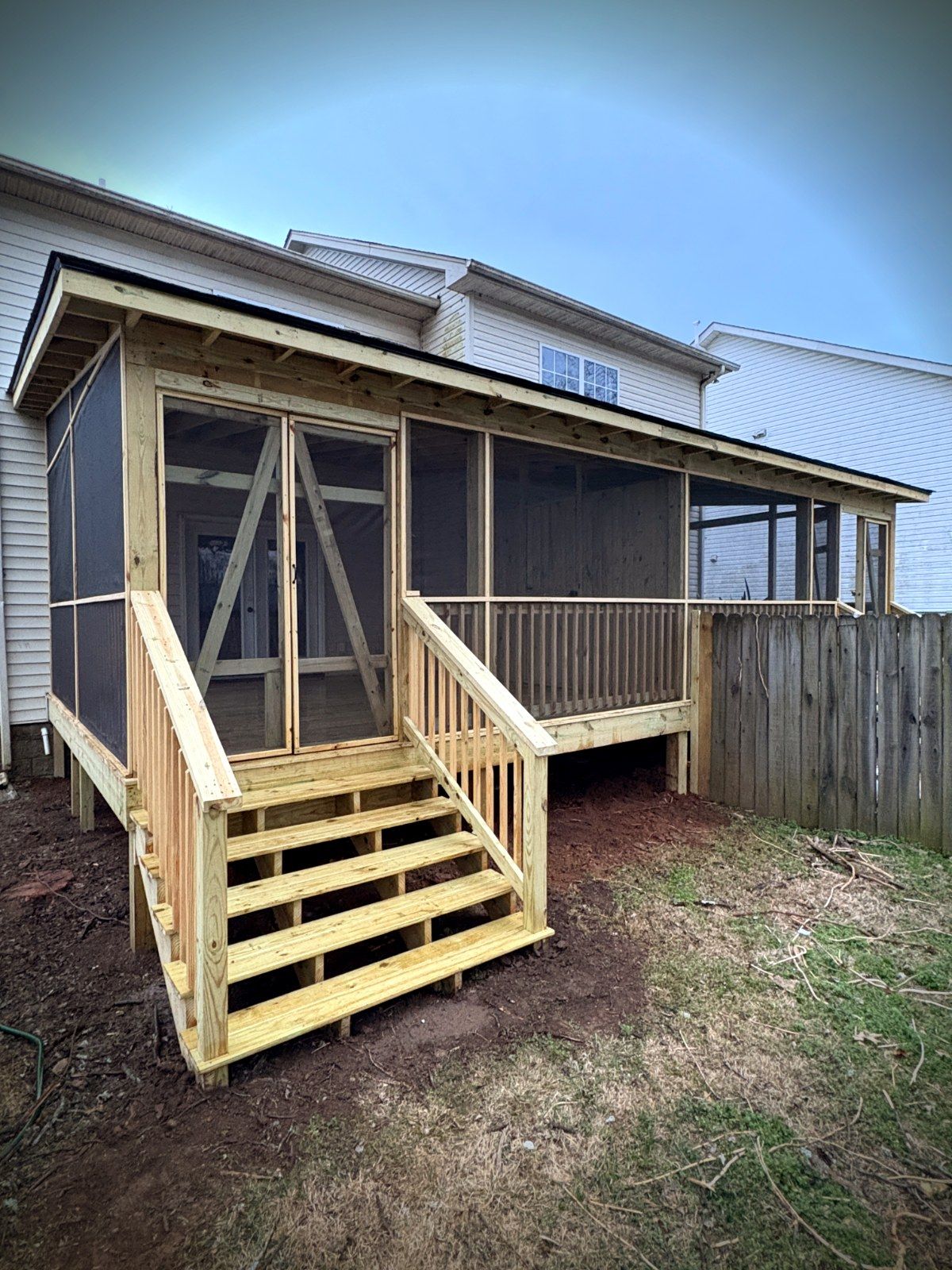 A finished screened porch build